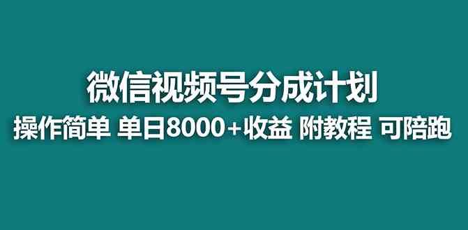 （8929期）【蓝海项目】视频号分成计划最新玩法，单天收益8000+，附玩法教程，24年…-枫客网创