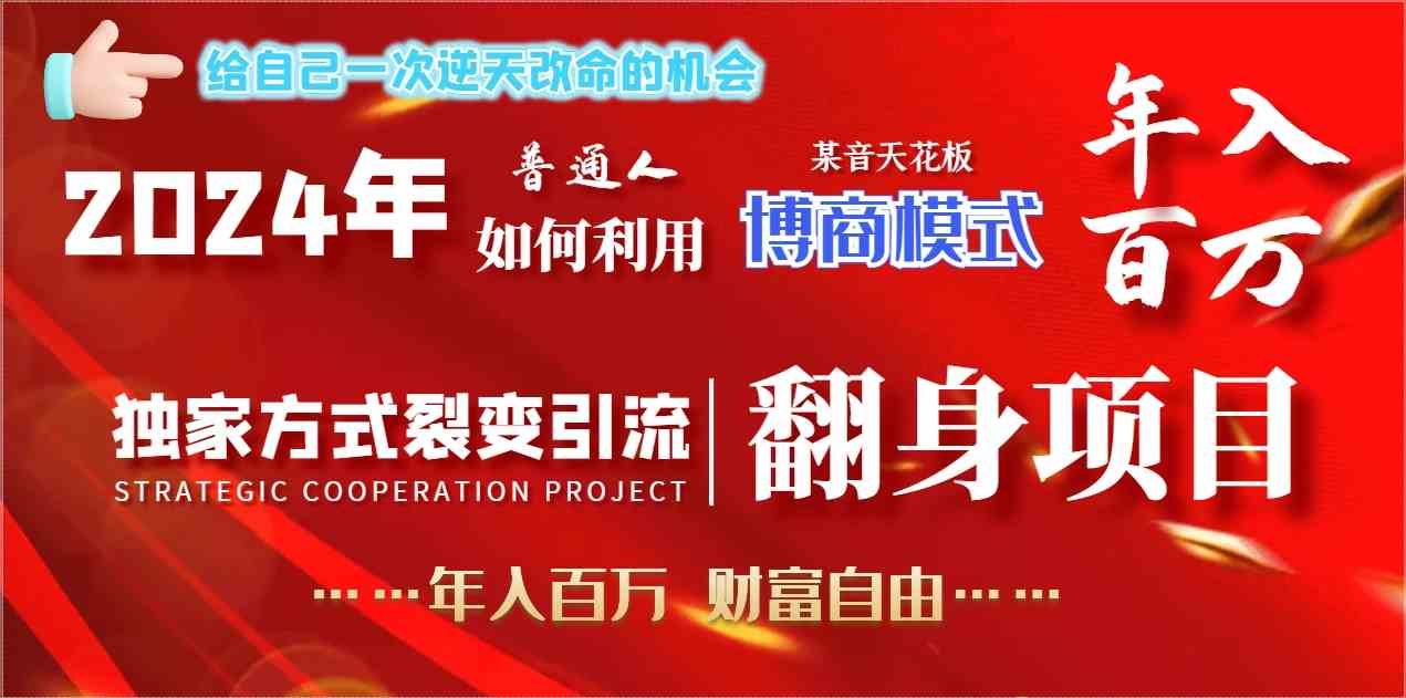 （9027期）2024年普通人如何利用博商模式做翻身项目年入百万，财富自由-枫客网创