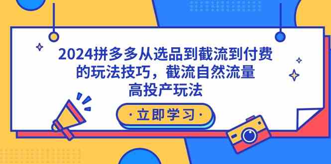 （9037期）2024拼多多从选品到截流到付费的玩法技巧，截流自然流量玩法，高投产玩法-枫客网创