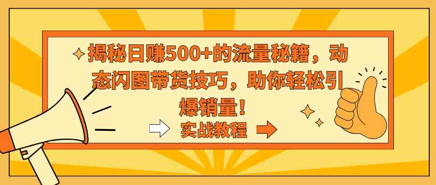 （9058期）揭秘日赚500+的流量秘籍，动态闪图带货技巧，助你轻松引爆销量！-枫客网创