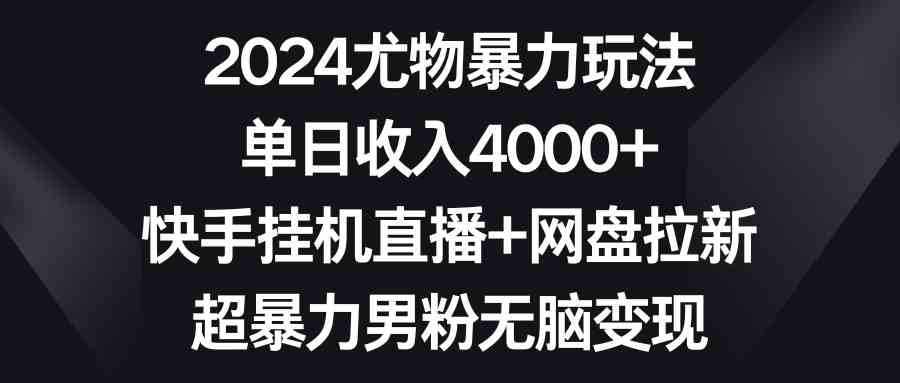 （9074期）2024尤物暴力玩法 单日收入4000+快手挂机直播+网盘拉新 超暴力男粉无脑变现-枫客网创