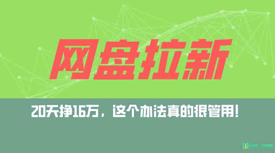 （9373期）网盘拉新+私域全自动玩法，0粉起号，小白可做，当天见收益，已测单日破5000-枫客网创