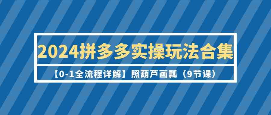 （9559期）2024拼多多实操玩法合集【0-1全流程详解】照葫芦画瓢（9节课）.-枫客网创