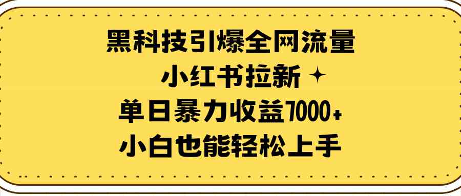 （9679期）黑科技引爆全网流量小红书拉新，单日暴力收益7000+，小白也能轻松上手-枫客网创