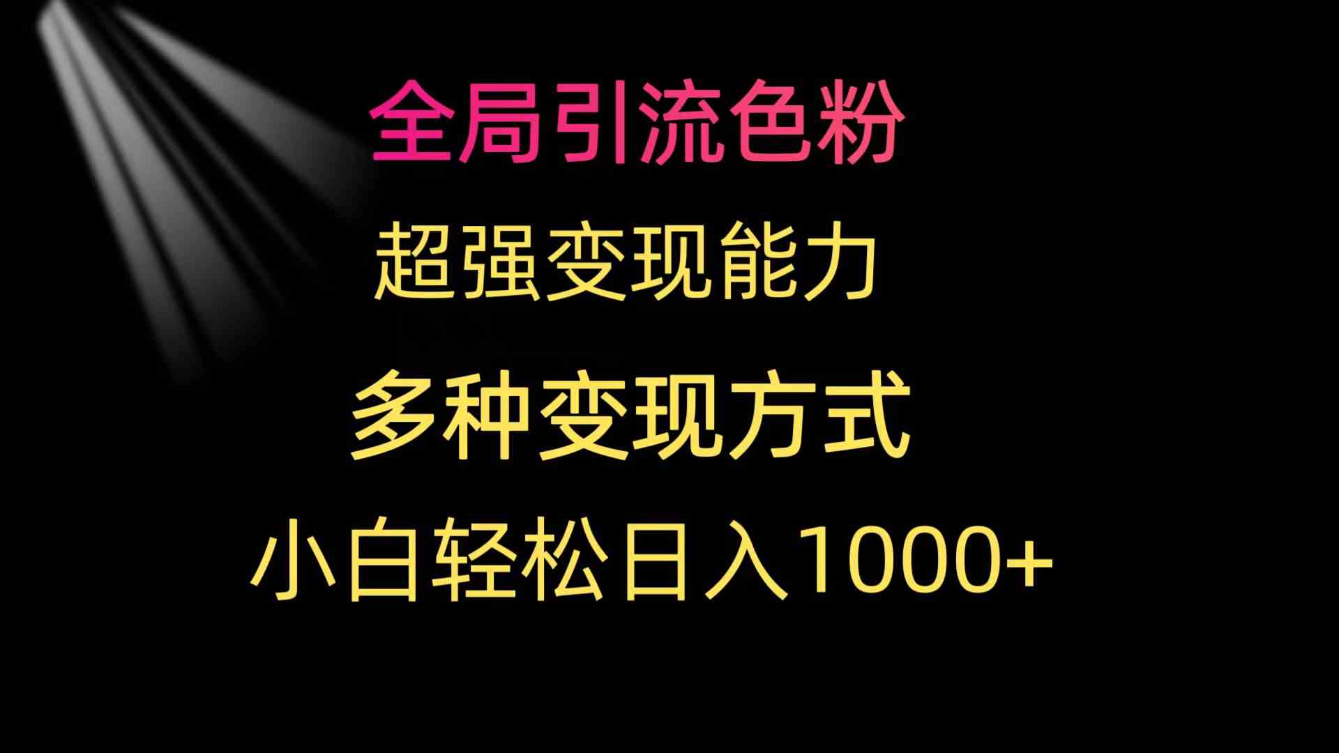 （9680期）全局引流色粉 超强变现能力 多种变现方式 小白轻松日入1000+-枫客网创