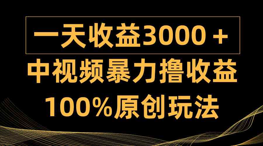 （9696期）中视频暴力撸收益，日入3000＋，100%原创玩法，小白轻松上手多种变现方式-枫客网创