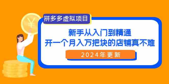 （9744期）拼多多虚拟项目：入门到精通，开一个月入万把块的店铺 真不难（24年更新）-枫客网创