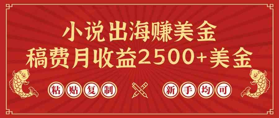 （9765期）小说出海赚美金，稿费月收益2500+美金，仅需chatgpt粘贴复制，新手也能玩转-枫客网创