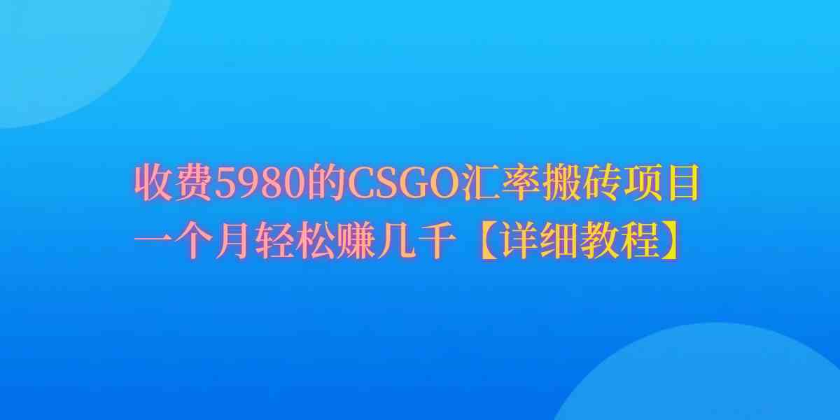 （9776期）CSGO装备搬砖，月综合收益率高达60%，你也可以！-枫客网创