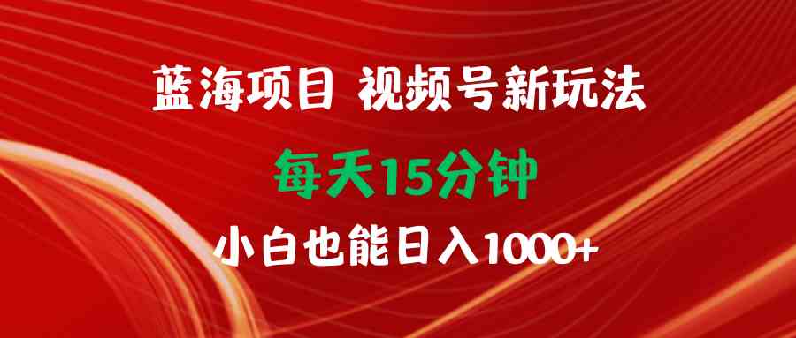 （9813期）蓝海项目视频号新玩法 每天15分钟 小白也能日入1000+-枫客网创