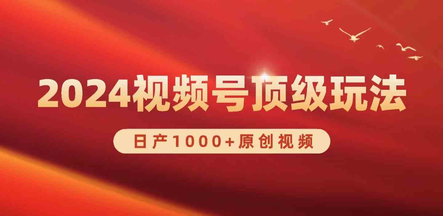 （9905期）2024视频号新赛道，日产1000+原创视频，轻松实现日入3000+-枫客网创