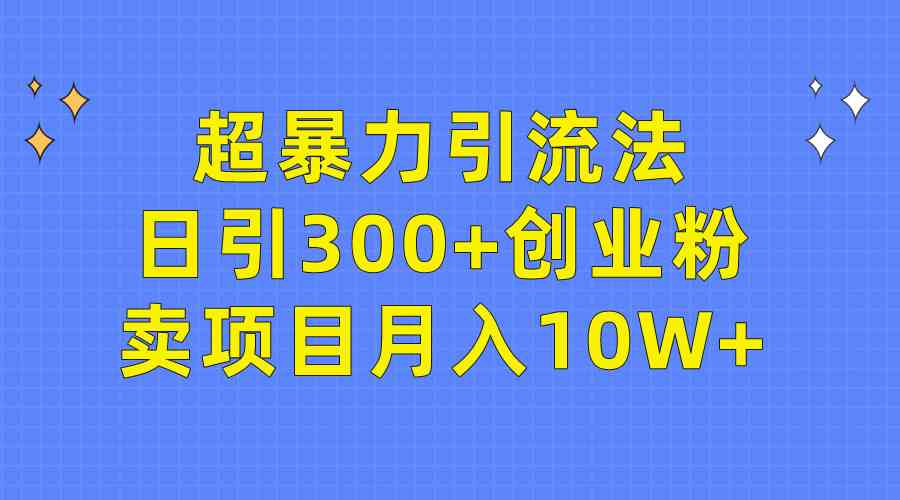 （9954期）超暴力引流法，日引300+创业粉，卖项目月入10W+-枫客网创