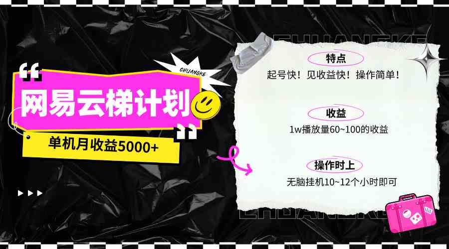 （10063期）最新网易云梯计划网页版，单机月收益5000+！可放大操作-枫客网创