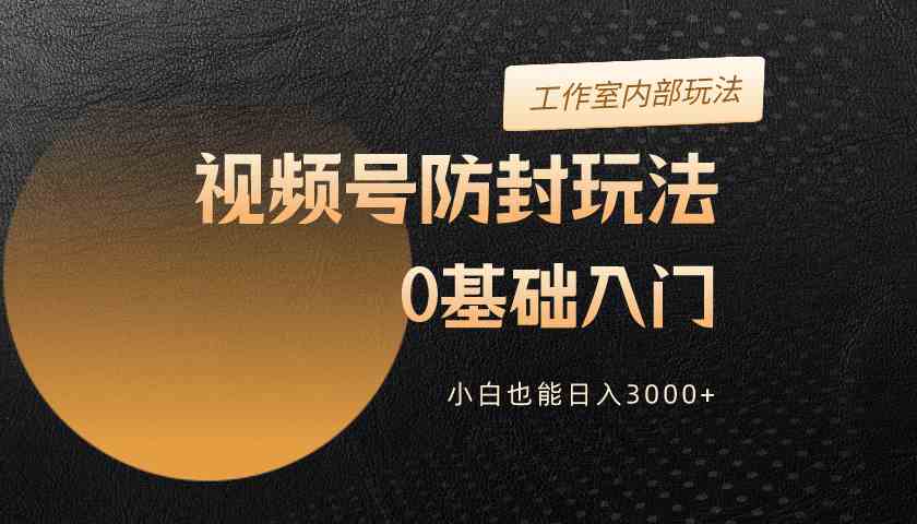 （10107期）2024视频号升级防封玩法，零基础入门，小白也能日入3000+-枫客网创