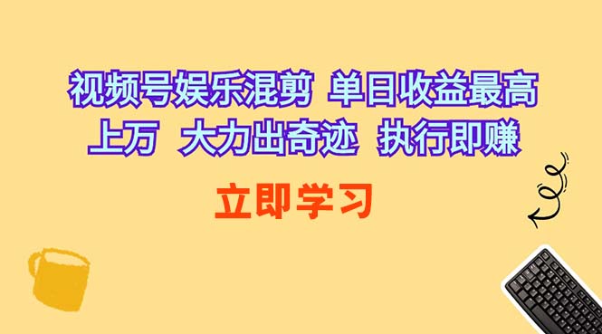 （10122期）视频号娱乐混剪  单日收益最高上万   大力出奇迹   执行即赚-枫客网创