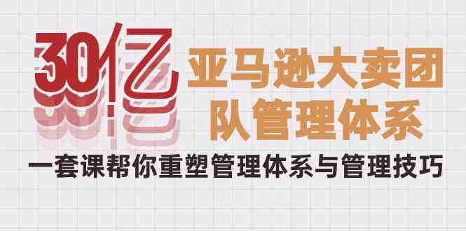 （10178期）30亿-亚马逊大卖团队管理体系，一套课帮你重塑管理体系与管理技巧-枫客网创