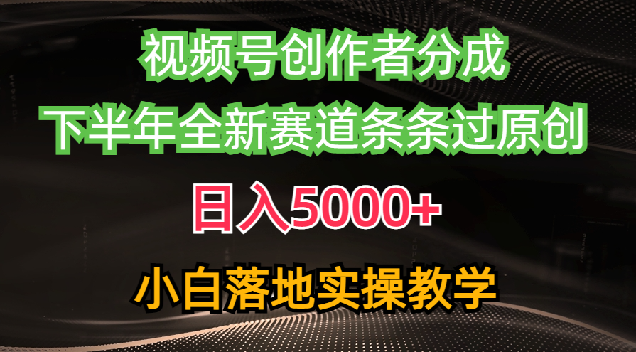 （10294期）视频号创作者分成最新玩法，日入5000+  下半年全新赛道条条过原创，小…-枫客网创