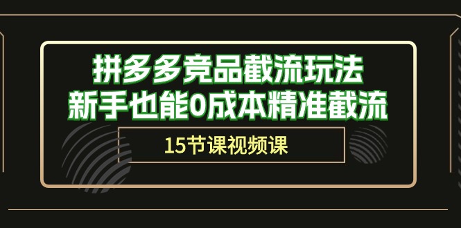 （10301期）拼多多竞品截流玩法，新手也能0成本精准截流（15节课）-枫客网创