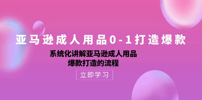 （10493期）亚马逊成人用品0-1打造爆款：系统化讲解亚马逊成人用品爆款打造的流程-枫客网创