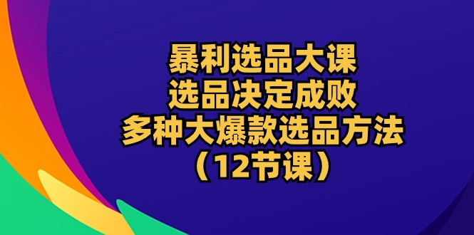 （10521期）暴利 选品大课：选品决定成败，教你多种大爆款选品方法（12节课）-枫客网创