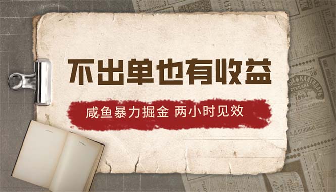 （10562期）2024咸鱼暴力掘金，不出单也有收益，两小时见效，当天突破500+-枫客网创