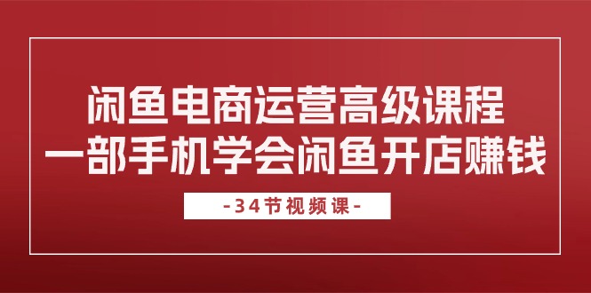 （10686期）闲鱼电商运营高级课程，一部手机学会闲鱼开店赚钱（34节课）-枫客网创