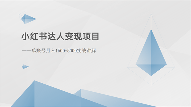 （10720期）小红书达人变现项目：单账号月入1500-3000实战讲解-枫客网创