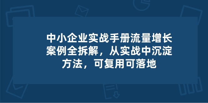 （10889期）中小 企业 实操手册-流量增长案例拆解，从实操中沉淀方法，可复用可落地-枫客网创