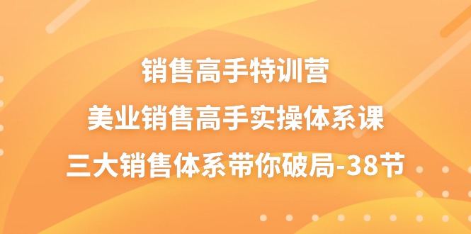 （10939期）销售-高手特训营，美业-销售高手实操体系课，三大销售体系带你破局-38节-枫客网创