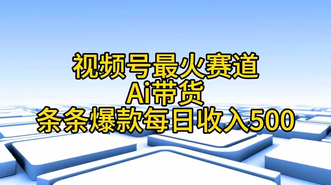 （11038期）视频号最火赛道——Ai带货条条爆款每日收入500-枫客网创