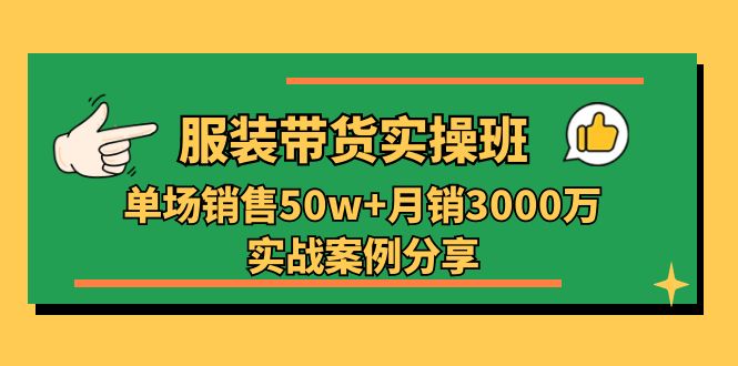 （11071期）服装带货实操培训班：单场销售50w+月销3000万实战案例分享（27节）-枫客网创