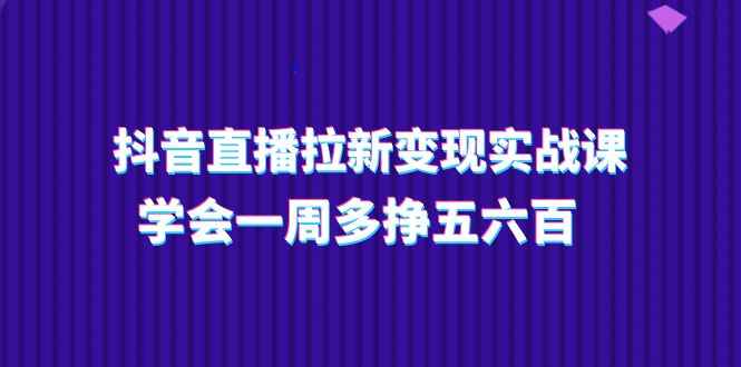 （11254期）抖音直播拉新变现实操课，学会一周多挣五六百（15节课）-枫客网创