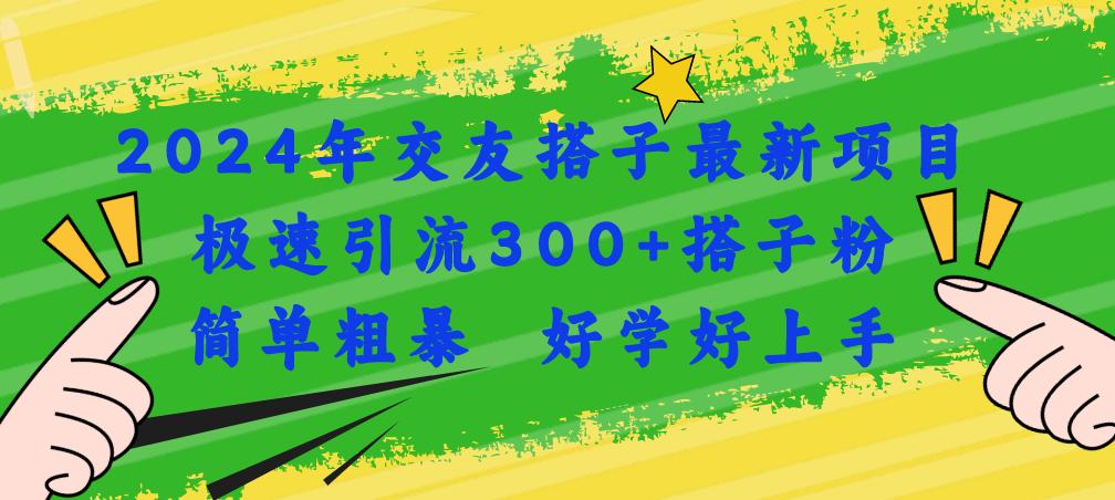 （11259期）2024年交友搭子最新项目，极速引流300+搭子粉，简单粗暴，好学好上手-枫客网创