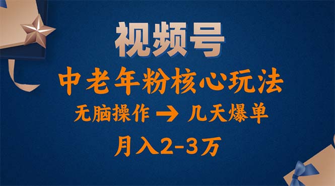 （11288期）视频号火爆玩法，高端中老年粉核心打法，无脑操作，一天十分钟，月入两万-枫客网创