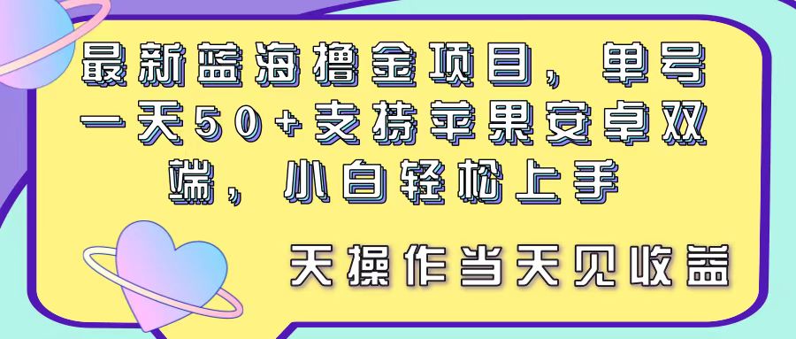 （11287期）最新蓝海撸金项目，单号一天50+， 支持苹果安卓双端，小白轻松上手 当…-枫客网创