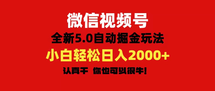 （11332期）微信视频号变现，5.0全新自动掘金玩法，日入利润2000+有手就行-枫客网创