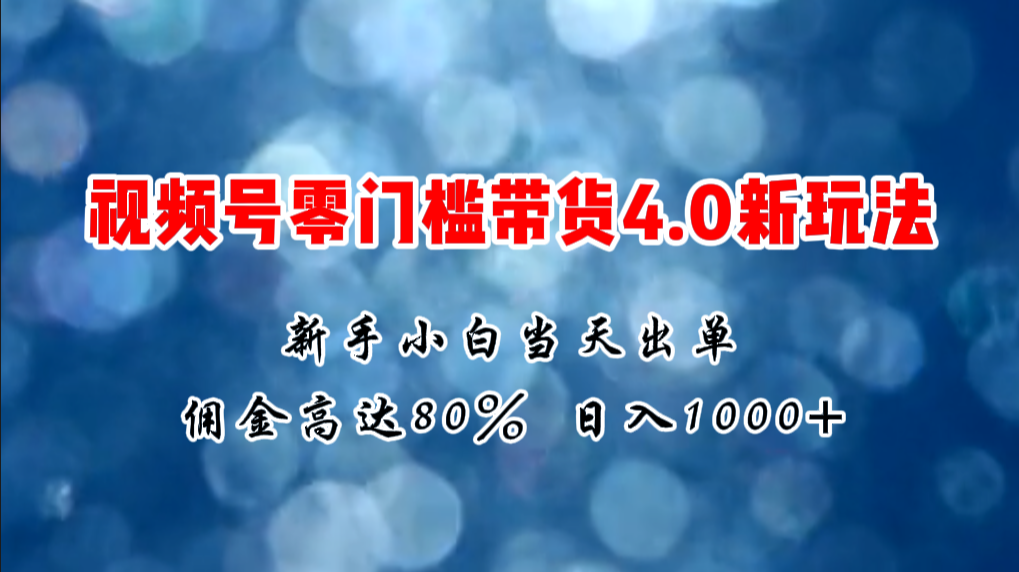 （11358期）微信视频号零门槛带货4.0新玩法，新手小白当天见收益，日入1000+-枫客网创