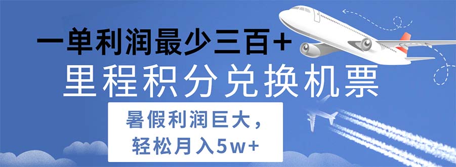 （11385期）2024暑假利润空间巨大的里程积分兑换机票项目，每一单利润最少500-枫客网创