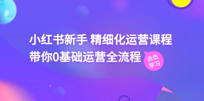 （11417期）小红书新手 精细化运营课程，带你0基础运营全流程（41节视频课）-枫客网创