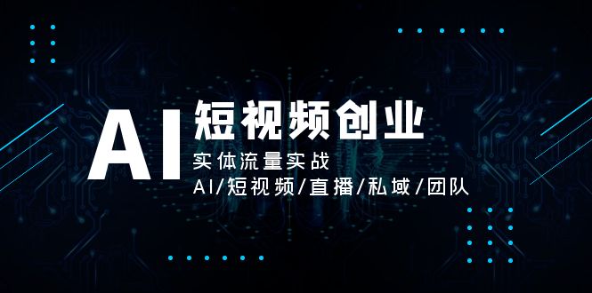 （11566期）AI短视频创业，实体流量实战，AI/短视频/直播/私域/团队-枫客网创