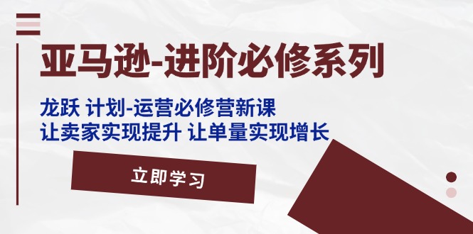 （11623期）亚马逊-进阶必修系列，龙跃 计划-运营必修营新课，让卖家实现提升 让单…-枫客网创