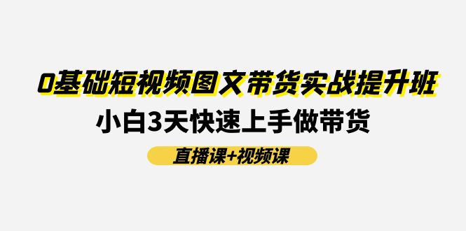 （11641期）0基础短视频图文带货实战提升班(直播课+视频课)：小白3天快速上手做带货-枫客网创