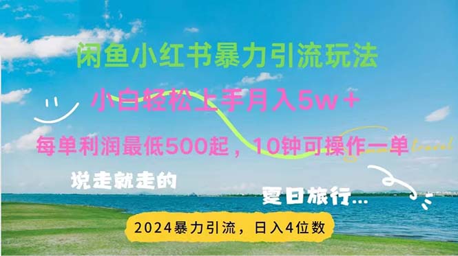 （11650期）2024暑假赚钱项目小红书咸鱼暴力引流，简单无脑操作，每单利润500+，…-枫客网创