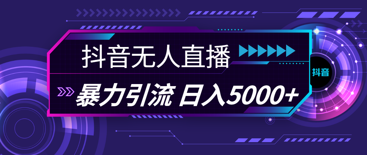 （11709期）抖音无人直播，暴利引流，日入5000+-枫客网创