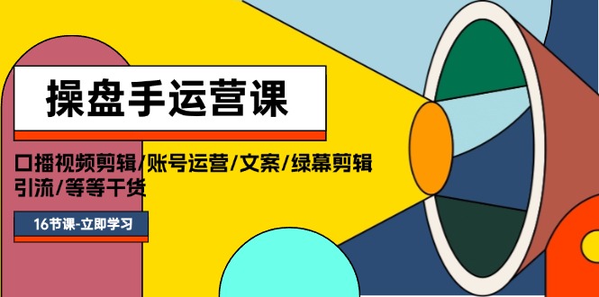 （11803期）操盘手运营课程：口播视频剪辑/账号运营/文案/绿幕剪辑/引流/干货/16节-枫客网创