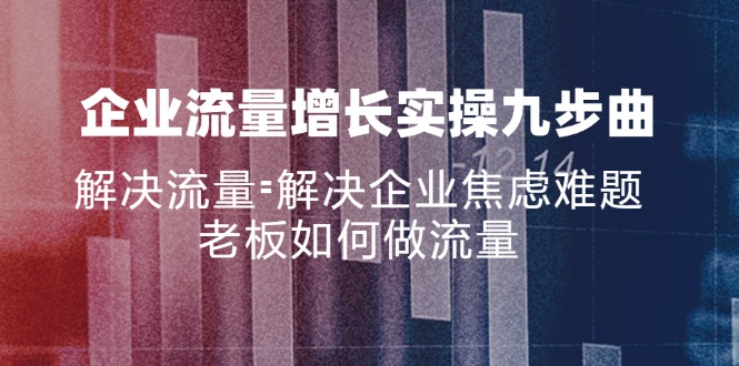 （11822期）企业流量增长实战九步曲，解决流量=解决企业焦虑难题，老板如何做流量-枫客网创