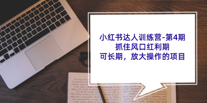 （11837期）小红书达人训练营-第4期：抓住风口红利期，可长期，放大操作的项目-枫客网创