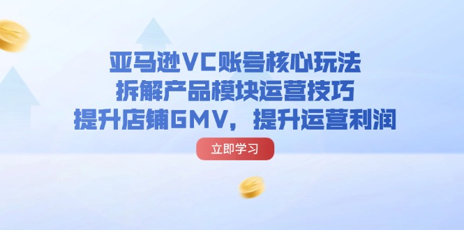 （11848期）亚马逊VC账号核心玩法，拆解产品模块运营技巧，提升店铺GMV，提升运营利润-枫客网创