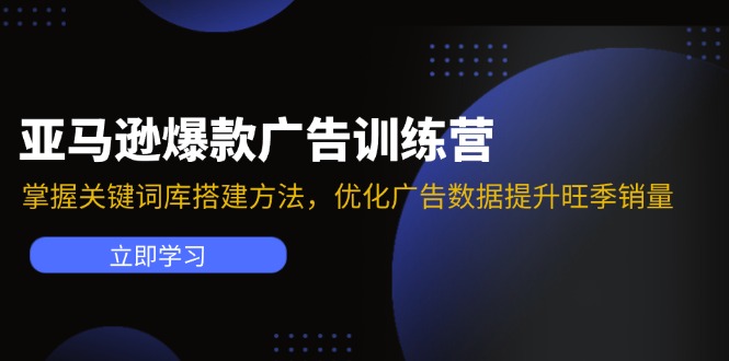 （11858期）亚马逊爆款广告训练营：掌握关键词库搭建方法，优化广告数据提升旺季销量-枫客网创