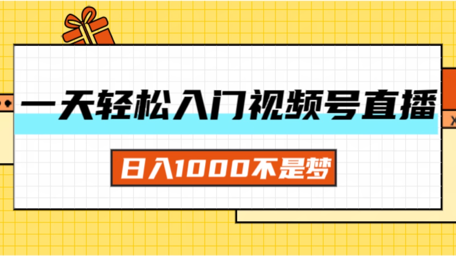 （11906期）一天入门视频号直播带货，日入1000不是梦-枫客网创